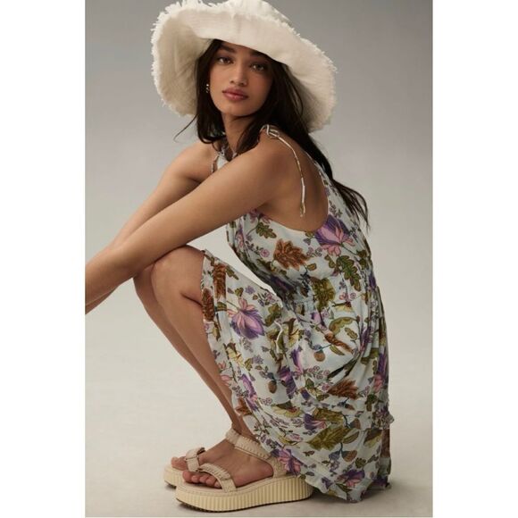 Anthropologie Dresses & Skirts - NEW Anthropologie The Somerset Floral A-Line Smocked Halter Mini Dress Large